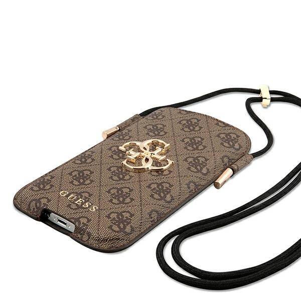 GUESS TOREBKA NA TELEFON GUHCP12L4GPSBR 6,7" BRĄZOWY/BROWN 4G METAL LOGO