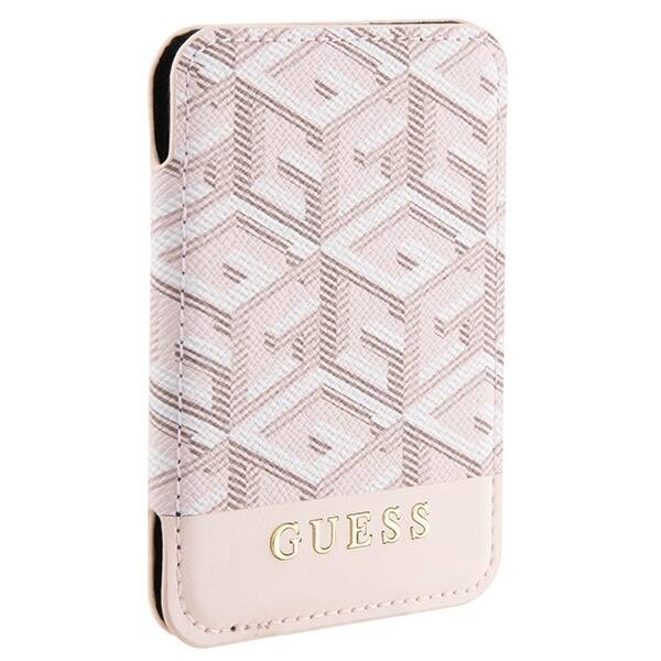 GUESS WALLET CARD SLOT GUWMSHGCFSEP MAGSAFE GCUBE STRIPE RÓŻOWY/PINK