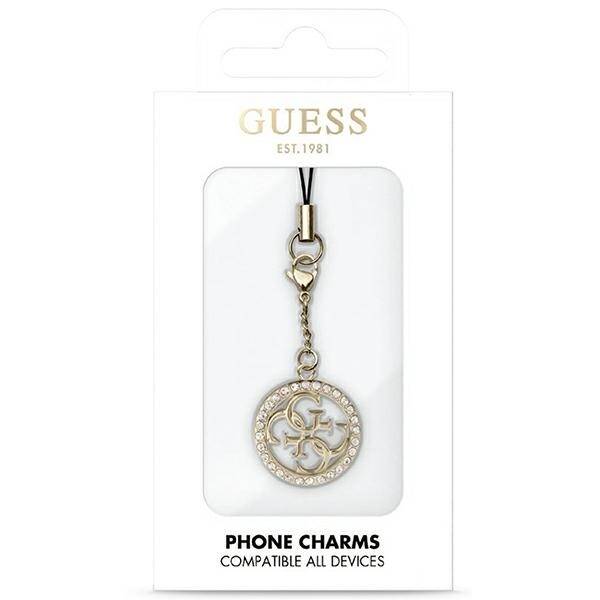 GUESS ZAWIESZKA GUCPM4DRD PHONE STRAP 4G RHINESTONE CHARM