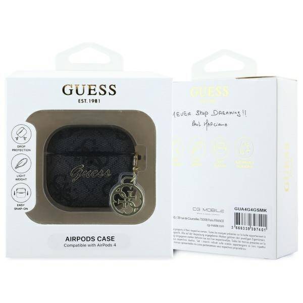 Guess GUA4G4GSMK AirPods 4 cover          czarny/black 4G Charm Collection