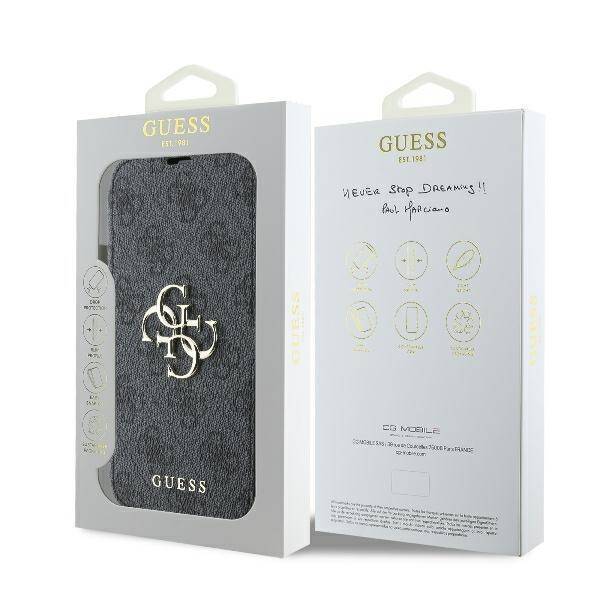 Guess GUBKP16M4GMGGR iPhone 16 Plus 6.7" czarny/black book 4G Metal Logo