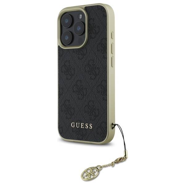 Guess GUHCP16LGF4GGR iPhone 16 Pro 6.3"   czarny/black hardcase 4G Charms Collection