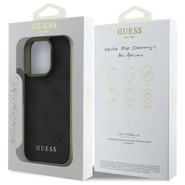 Guess GUHCP16LGF4GGR iPhone 16 Pro 6.3"   czarny/black hardcase 4G Charms Collection