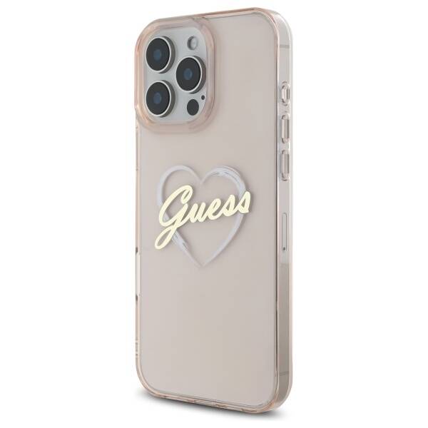 Guess GUHCP16LHCHGSPP iPhone 16 Pro 6.3" różowy/pink hardcase IML Heart