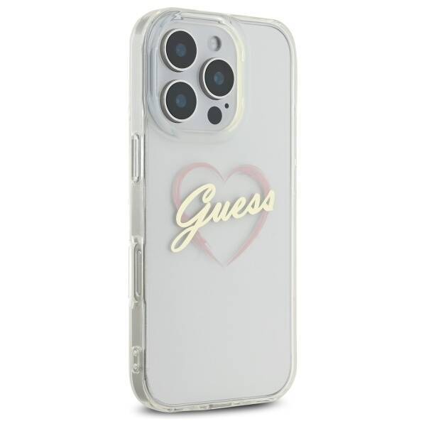 Guess GUHCP16LHCHGSPT iPhone 16 Pro 6.3" przeźroczysty/transparent hardcase IML Heart