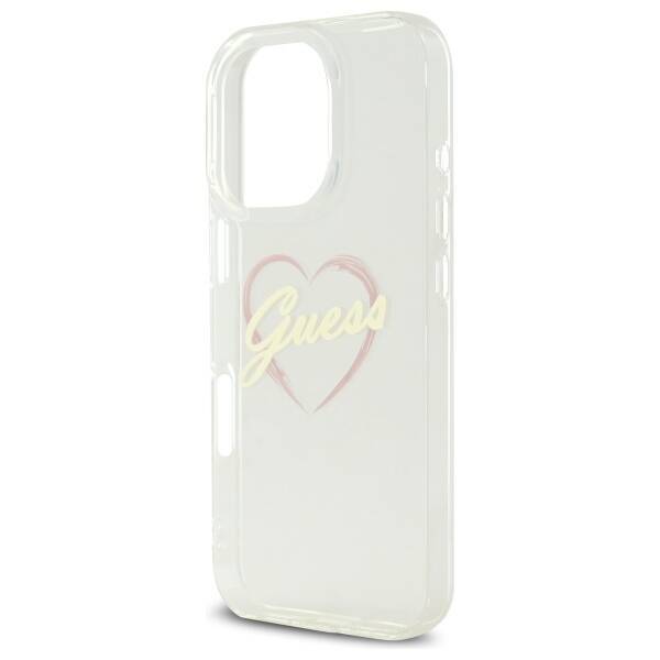 Guess GUHCP16LHCHGSPT iPhone 16 Pro 6.3" przeźroczysty/transparent hardcase IML Heart