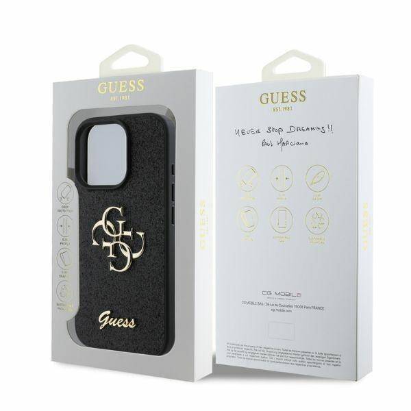 Guess GUHCP16LHG4SGK iPhone 16 Pro 6,3" czarny/black HC Fixed Glitter Big 4G