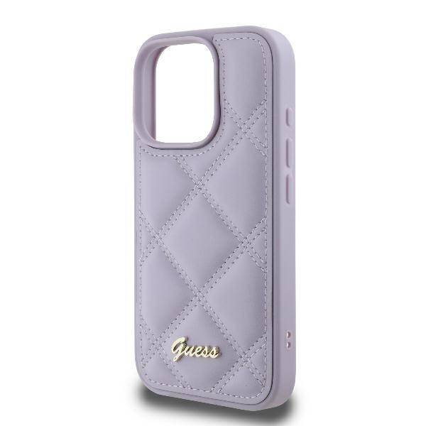 Guess GUHCP16LPSQSQSU iPhone 16 Pro 6.3" jasnofioletowy/light purple hardcase Quilted Metal Logo