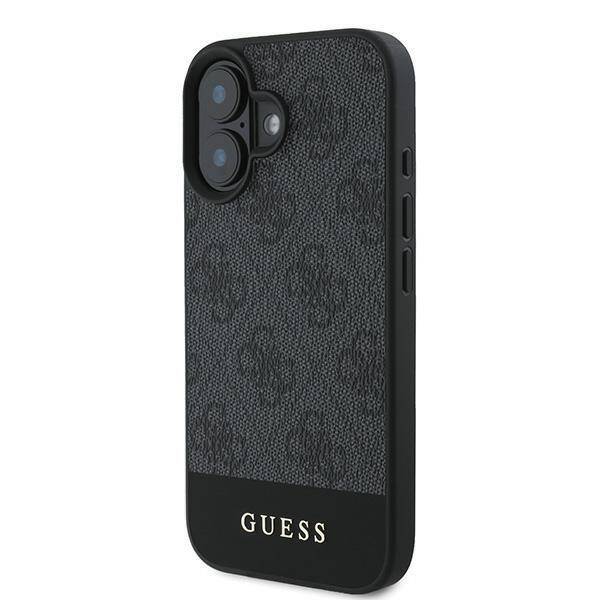 Guess GUHCP16MG4GLGR iPhone 16 Plus szary/grey HC PC/TPU 4G PU Bottom Stripe