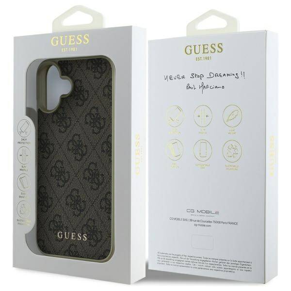 Guess GUHCP16MGF4GBR iPhone 16 Plus 6.7"  brązowy/brown hardcase 4G Charms Collection