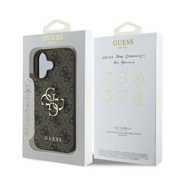 Guess GUHCP16S4GMGBR iPhone 16 6.1" brązowy/brown hardcase 4G Big Logo