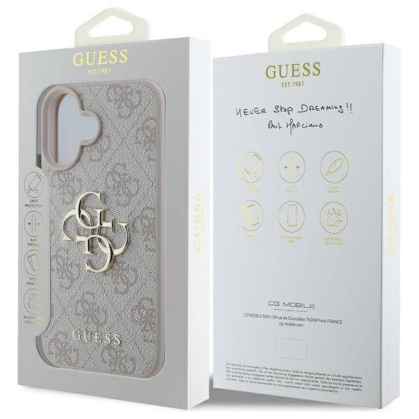 Guess GUHCP16S4GMGPI iPhone 16 6.1" różowe/pink hardcase 4G Big Logo