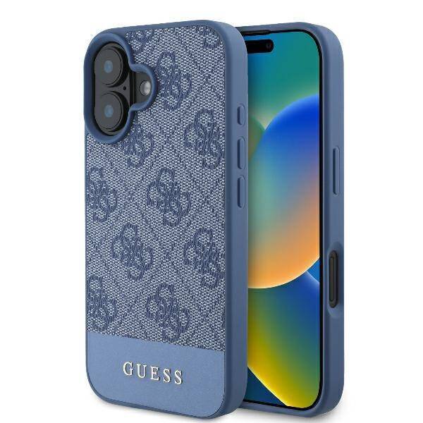 Guess GUHCP16SG4GLBL iPhone 16 6.1" niebieski/blue hardcase 4G Bottom Stripe