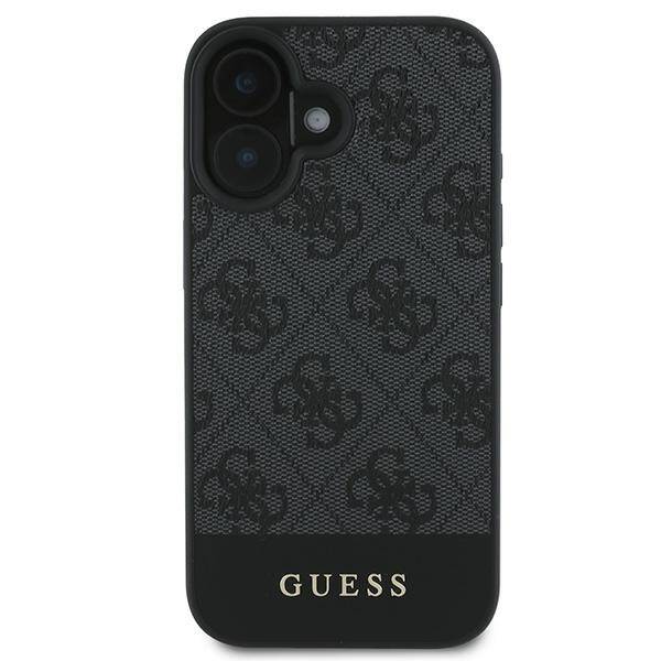 Guess GUHCP16SG4GLGR iPhone 16 szary/grey HC PC/TPU 4G PU Bottom Stripe