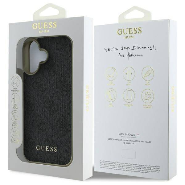 Guess GUHCP16SGF4GGR iPhone 16 6.1"       czarny/black hardcase 4G Charms Collection