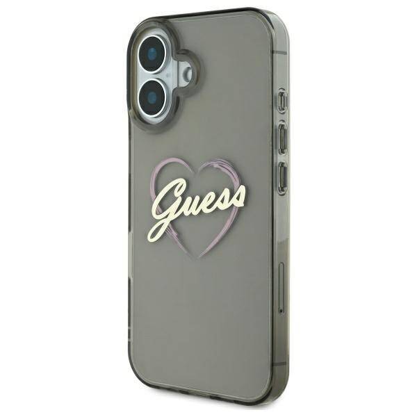 Guess GUHCP16SHCHGSPK iPhone 16 6.1" czarny/black hardcase IML Heart