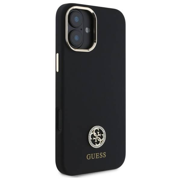 Guess GUHCP16SM4DGPK iPhone 16 6.1"       czarny/black hardcase Silicone Logo Strass 4G