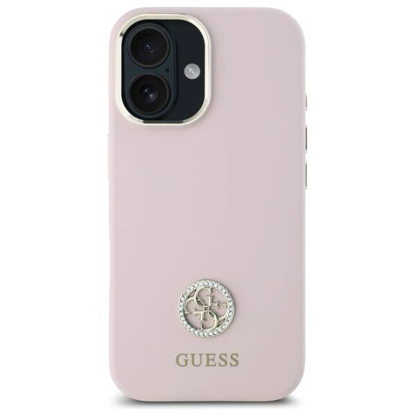 Guess GUHCP16SM4DGPP iPhone 16 6.1"       jasnoróżowy/pink hardcase Silicone Logo Strass 4G