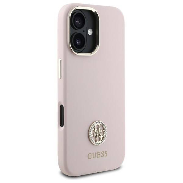 Guess GUHCP16SM4DGPP iPhone 16 6.1"       jasnoróżowy/pink hardcase Silicone Logo Strass 4G