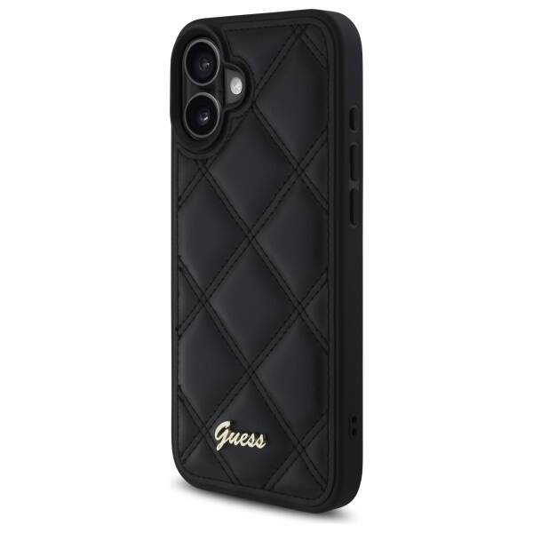 Guess GUHCP16SPSQSQSK iPhone 16 6.1" czarny/black hardcase Quiled Metal Logo