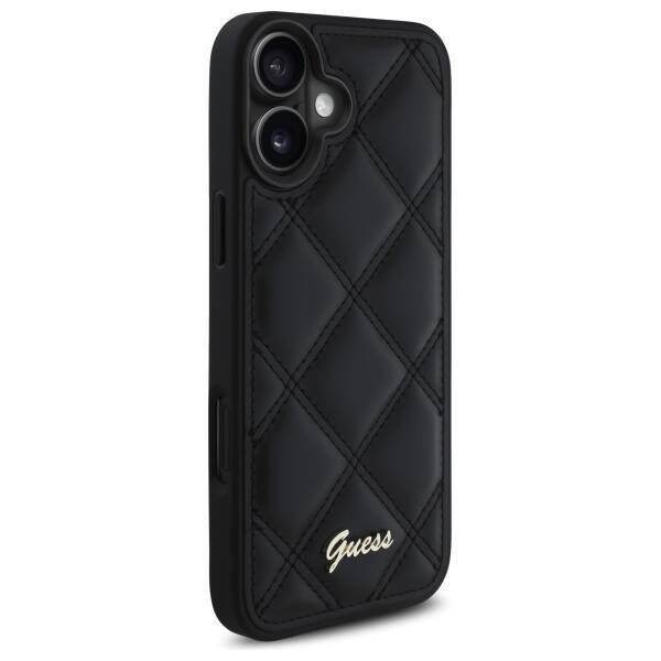 Guess GUHCP16SPSQSQSK iPhone 16 6.1" czarny/black hardcase Quiled Metal Logo