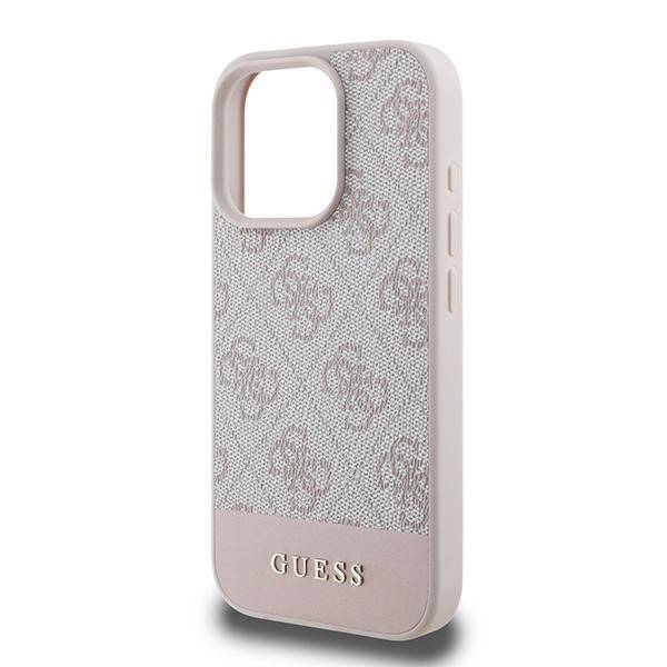 Guess GUHCP16XG4GLPI iPhone 16 Pro Max różowy/pink HC 4G PU Bottom Stripe