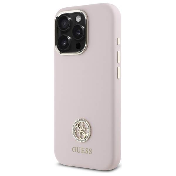 Guess GUHCP16XM4DGPP iPhone 16 Pro Max    6.9" jasnoróżowy/pink hardcase Silicone Logo Strass 4G