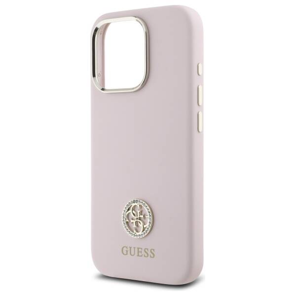 Guess GUHCP16XM4DGPP iPhone 16 Pro Max    6.9" jasnoróżowy/pink hardcase Silicone Logo Strass 4G