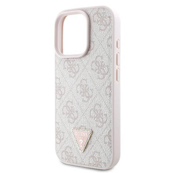 Guess GUHCP16XP4TDSCPP iPhone 16 Pro Max 6.9" różowy/pink hardcase Leather Metal Logo Strass Crossbody