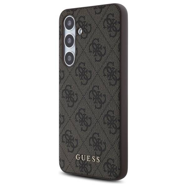 Guess GUHCS24FEG4GFBR S24 FE S721         brązowy/brown hardcase 4G Metal Gold Logo