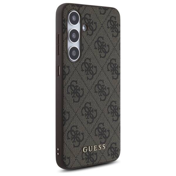 Guess GUHCS24FEG4GFBR S24 FE S721         brązowy/brown hardcase 4G Metal Gold Logo