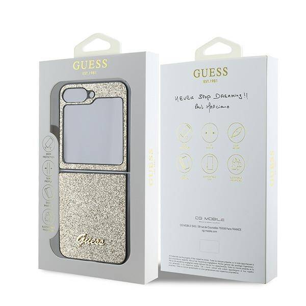 Guess GUHCZF6HGGSHD Z Flip6 F741 złoty/gold 4G Glitter Script