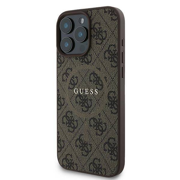 Guess GUHMP16LG4GFRW iPhone 16 Pro brązowy/brown MagSafe PU 4G Ring Classic Logo