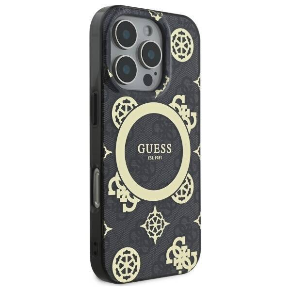 Guess GUHMP16LH4PYEEK iPhone 16 Pro 6.3"  czarny/black hardcase IML Peony On 4G Background MagSafe