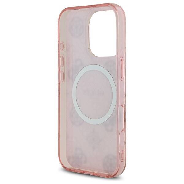 Guess GUHMP16LH4PYEEP iPhone 16 Pro 6.3"  różowy/pink hardcase IML Peony On 4G Background MagSafe