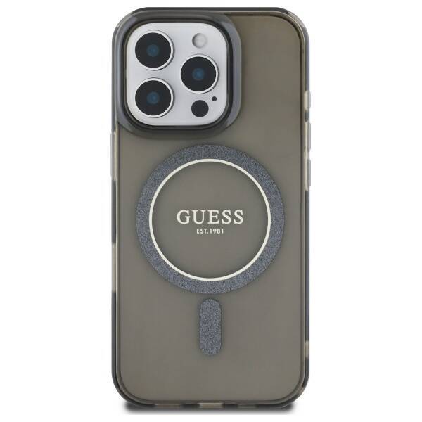 Guess GUHMP16LHFGEREK iPhone 16 Pro 6.3"  czarny/black hardcase IML Glitter Circle MagSafe