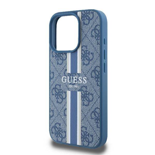 Guess GUHMP16LP4RPSB iPhone 16 Pro 6.3" niebieski/blue hardcase 4G Printed Stripes MagSafe