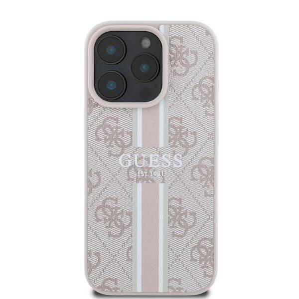 Guess GUHMP16LP4RPSP iPhone 16 Pro różowy/pink MagSafe 4G Printed Stripes