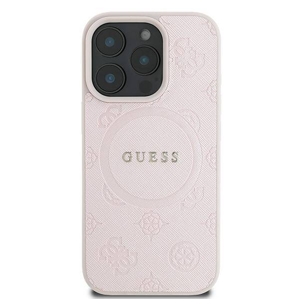 Guess GUHMP16LPSAPSMEP iPhone 16 Pro różowy/pink HC MagSafe Safiano Peony Classic Logo