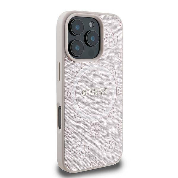 Guess GUHMP16LPSAPSMEP iPhone 16 Pro różowy/pink HC MagSafe Safiano Peony Classic Logo