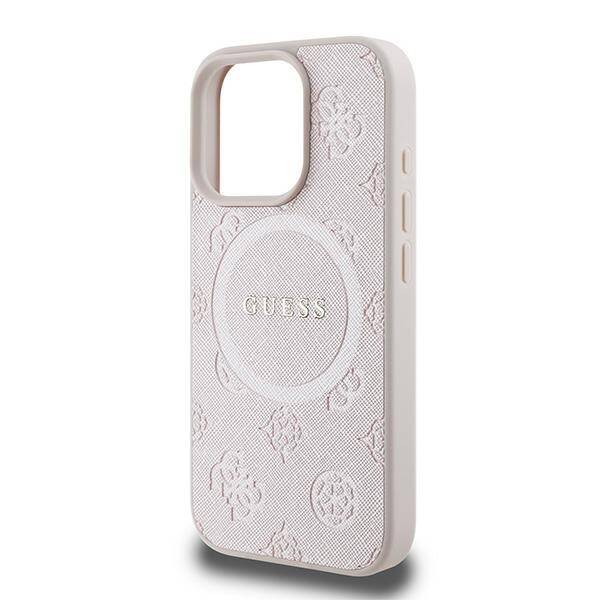 Guess GUHMP16LPSAPSMEP iPhone 16 Pro różowy/pink HC MagSafe Safiano Peony Classic Logo