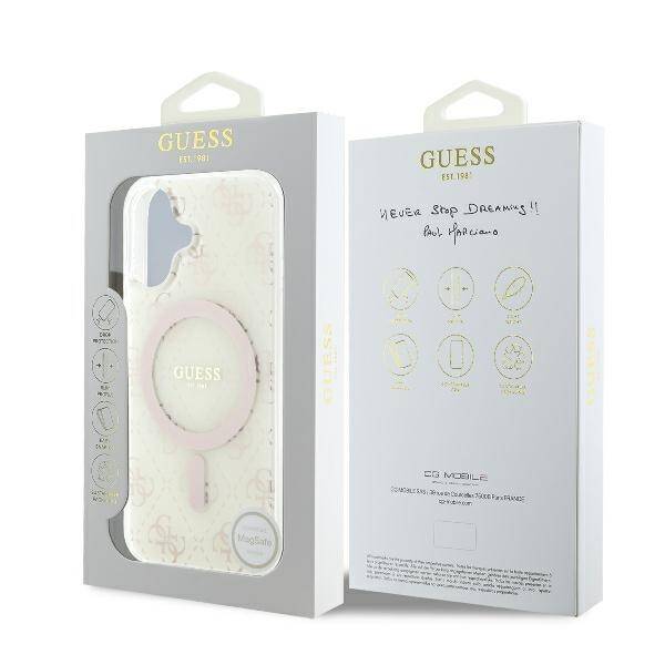 Guess GUHMP16MH4DTEH iPhone 16 Plus 6.7" biały/white hardcase IML 4G Background MagSafe