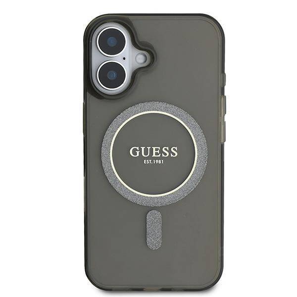 Guess GUHMP16MHFGEREK iPhone 16 Plus      6.7" czarny/black hardcase IML Glitter Circle MagSafe