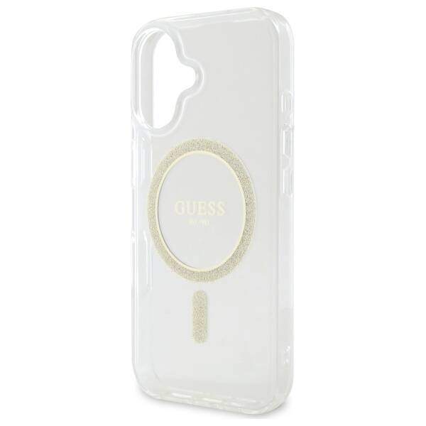 Guess GUHMP16MHFGERET iPhone 16 Plus      6.7" przeźroczysty/transparent hardcase IML Glitter Circle MagSafe