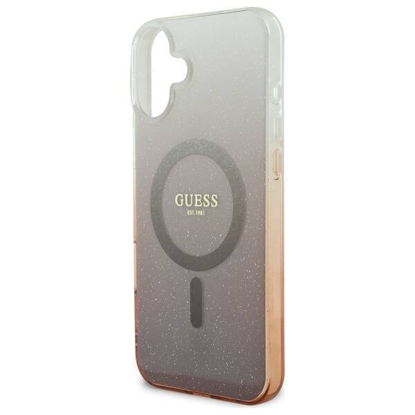 Guess GUHMP16MHGRCELW iPhone 16 Plus 6.7" brązowy/brown hardcase IML Glitter Gradient MagSafe