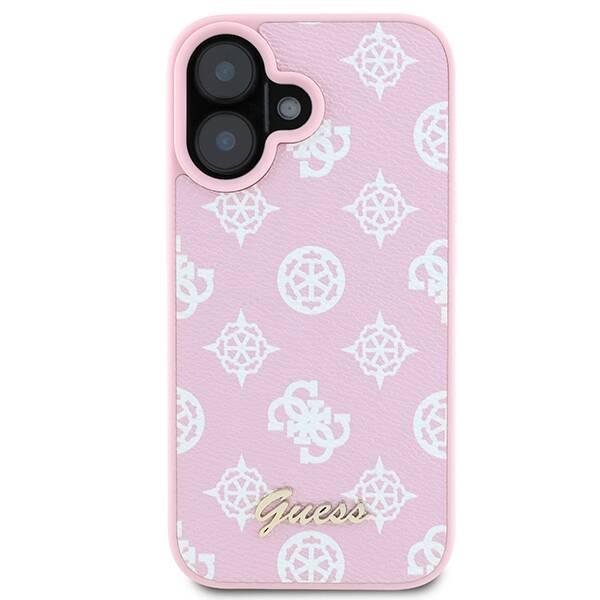 Guess GUHMP16MPGPYSP iPhone 16 Plus 6.7" różowy/pink hardcase Peony Script Logo MagSafe