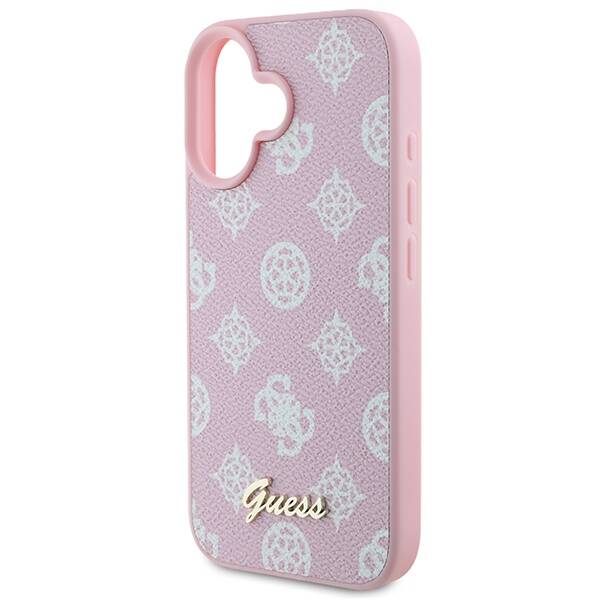 Guess GUHMP16MPGPYSP iPhone 16 Plus 6.7" różowy/pink hardcase Peony Script Logo MagSafe