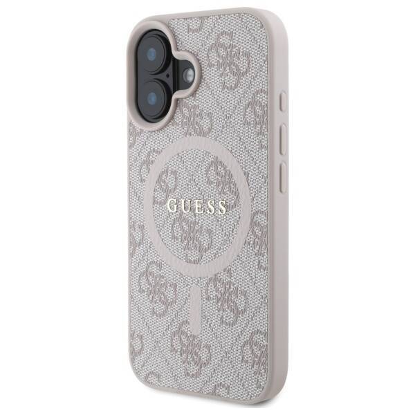 Guess GUHMP16SG4GFRP iPhone 16 6,1" różowy/pink MagSafe PU 4G Ring Classic Logo