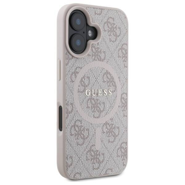 Guess GUHMP16SG4GFRP iPhone 16 6,1" różowy/pink MagSafe PU 4G Ring Classic Logo