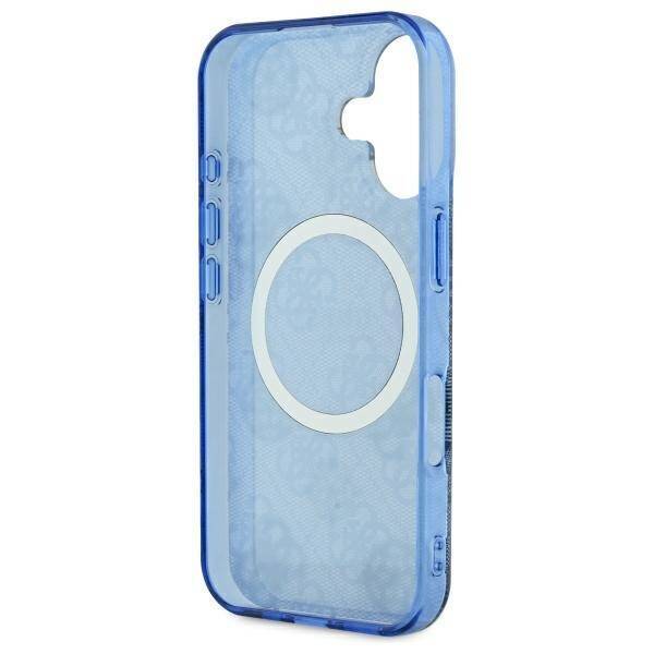 Guess GUHMP16SH4PYEEB iPhone 16 6.1" niebieski/blue hardcase IML Peony On 4G Background MagSafe